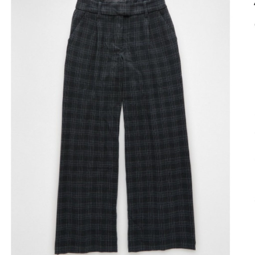American Eagle Outfitters Black Plaid Trousers